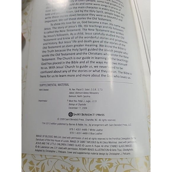 2009 First Communion Bible Saint Benedict Press Old & New Testament - Picture 7 of 9